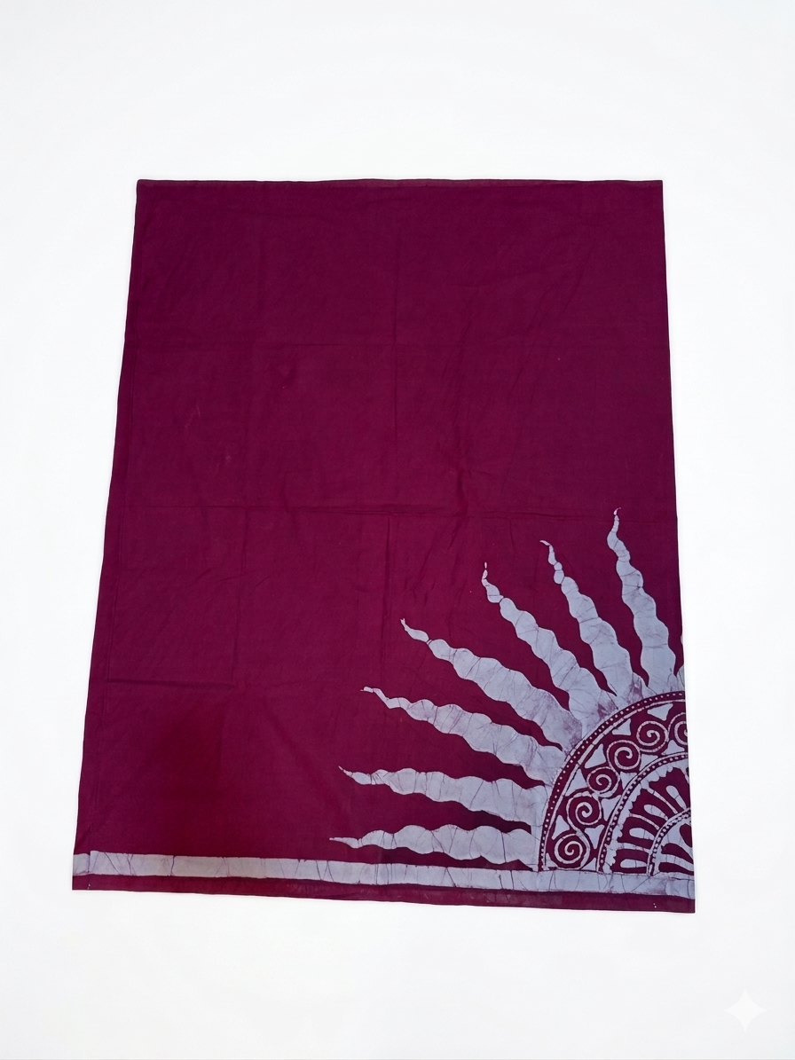 BEETLE SOLARIS BATHIK SARONG - MAROON RED - Image 2
